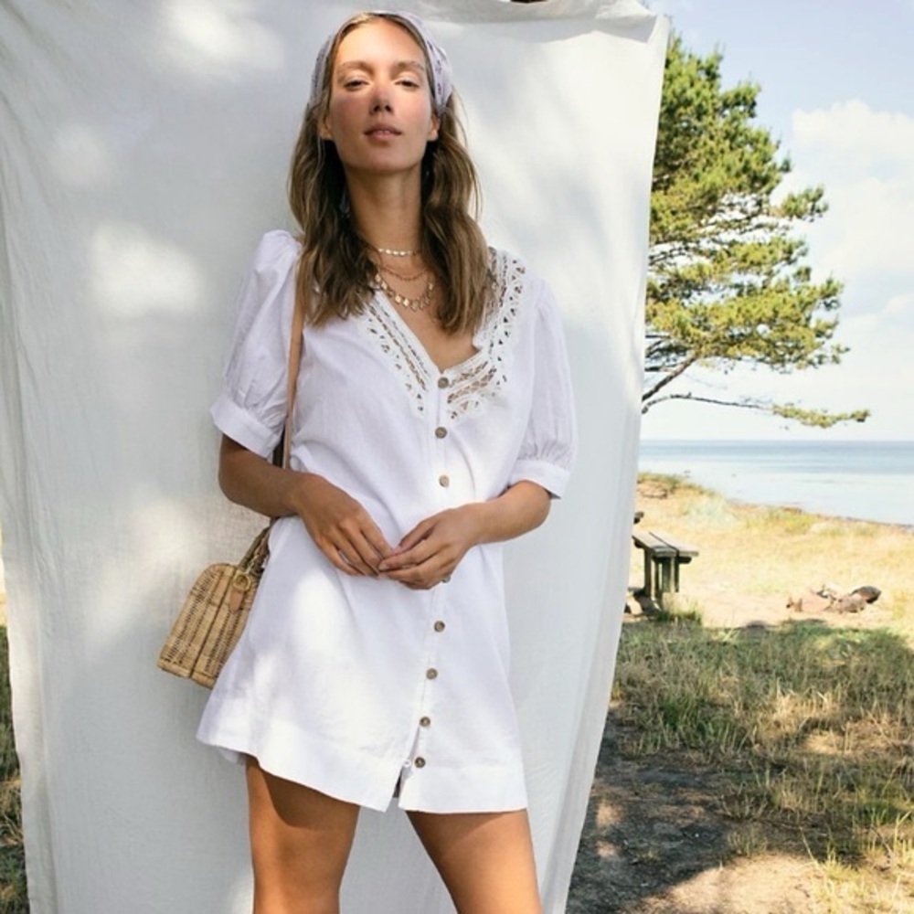 Free People White Mini Dress